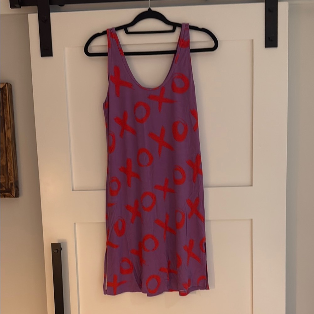 Purple Dress with Red XO Pattern
